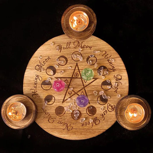 Elevate Your Spiritual Practice with Our Astrology Pentagram Altar – Unveil the Power of the Stars! Crafted with Precision and Care, Our Altar Brings Cosmic Energy to Your Space. Explore the Mysteries of Astrology and Connect with the Universe. Shop Now for a Unique and Inspiring Altar Experience!