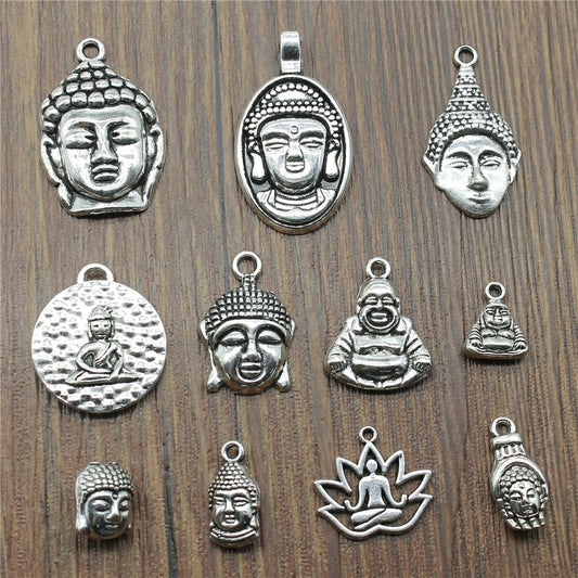 Embrace Buddha's Wisdom with Our Antique Silver Color Buddha Charms – A Touch of Spiritual Elegance for Your Creations! 